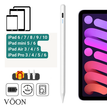Lápiz Digital VÖON para iPad con Palm Rejection y Carga Rápida USB-C