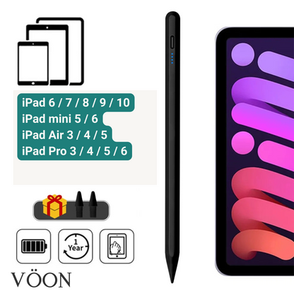 Lápiz Digital VÖON para iPad con Palm Rejection y Carga Rápida USB-C