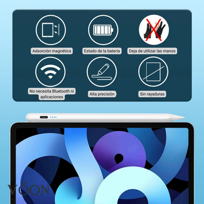 Lápiz Digital VÖON para iPad con Palm Rejection y Carga Rápida USB-C