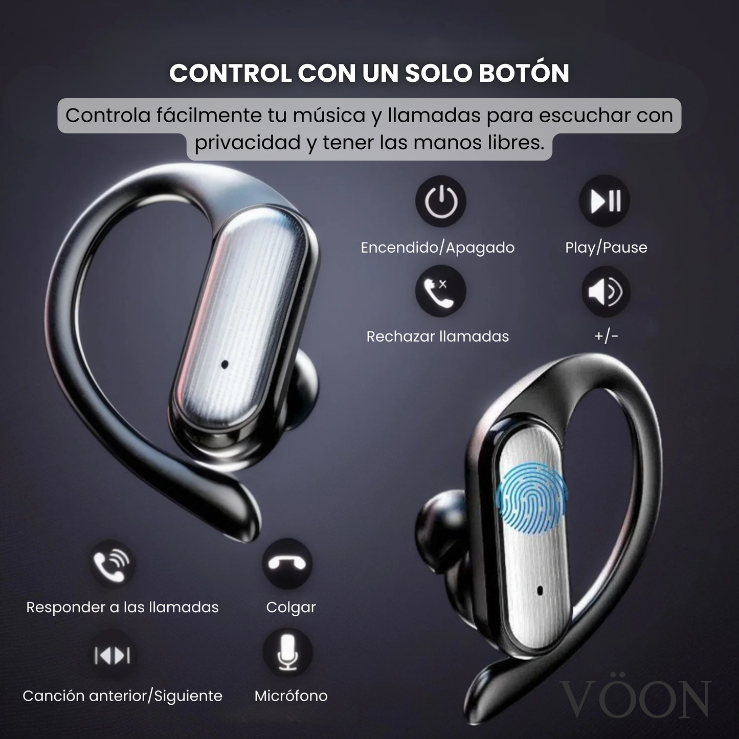 Auriculares Deportivos VÖON con 48H de Autonomía y Control Táctil